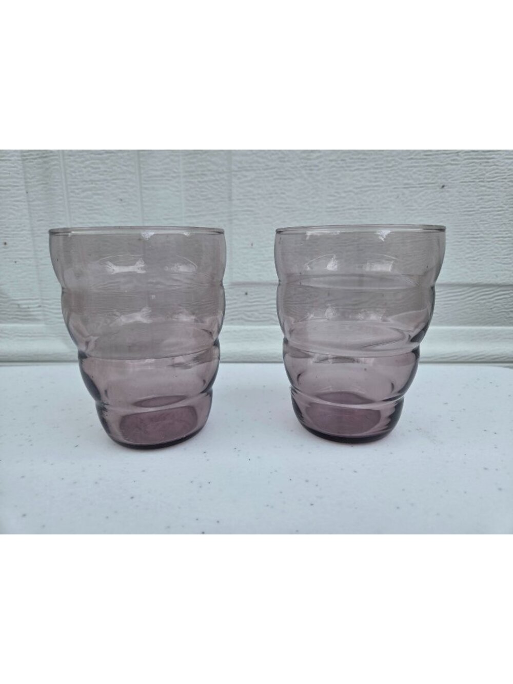 IKEA Skoja Beehive Tumblers Smoky Amethyst Purple Set Of 2